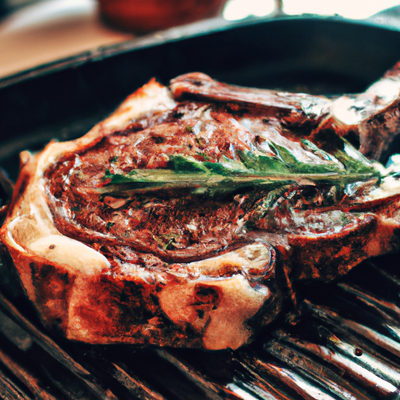 Revel in the Classic Sizzle: T-Bone Steak with Garlic and Rosemary, Featuring Vermeat's Prime Cut